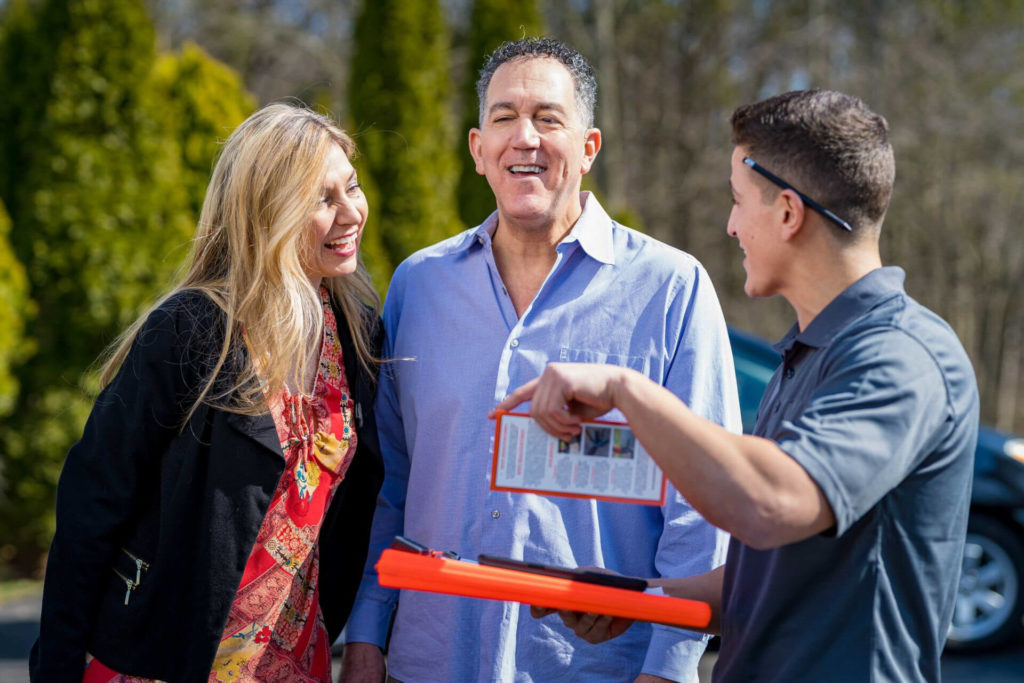 Our representitive attending to the customers electrical needs